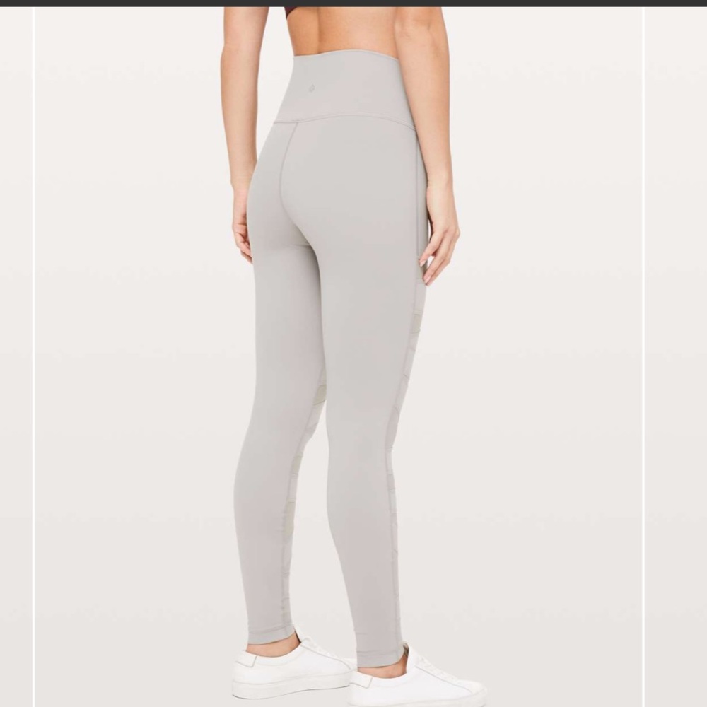 Lululemon Wunder Under High Rise Mesh 28” Dark Chrome Size 4